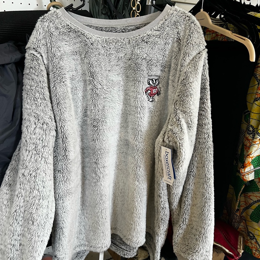 Fuzzy Badgers crewneck